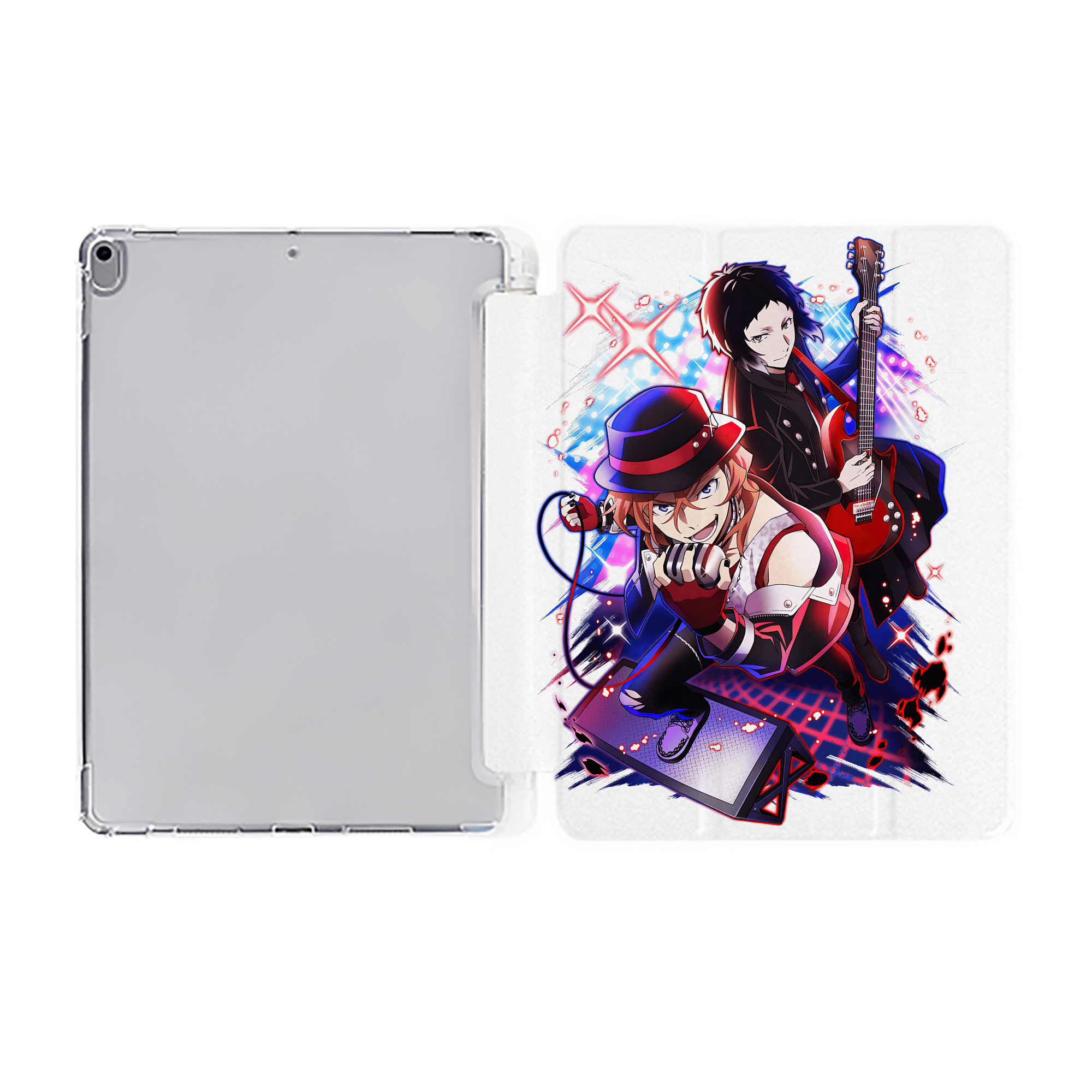（画像用） 文豪ストレイドッグス Bungo Stray Dogs IPad ケース ペン収納付き 三つ折りスタンド PUレザー×シリコン 対応機種9.5/10.5/10.9インチ